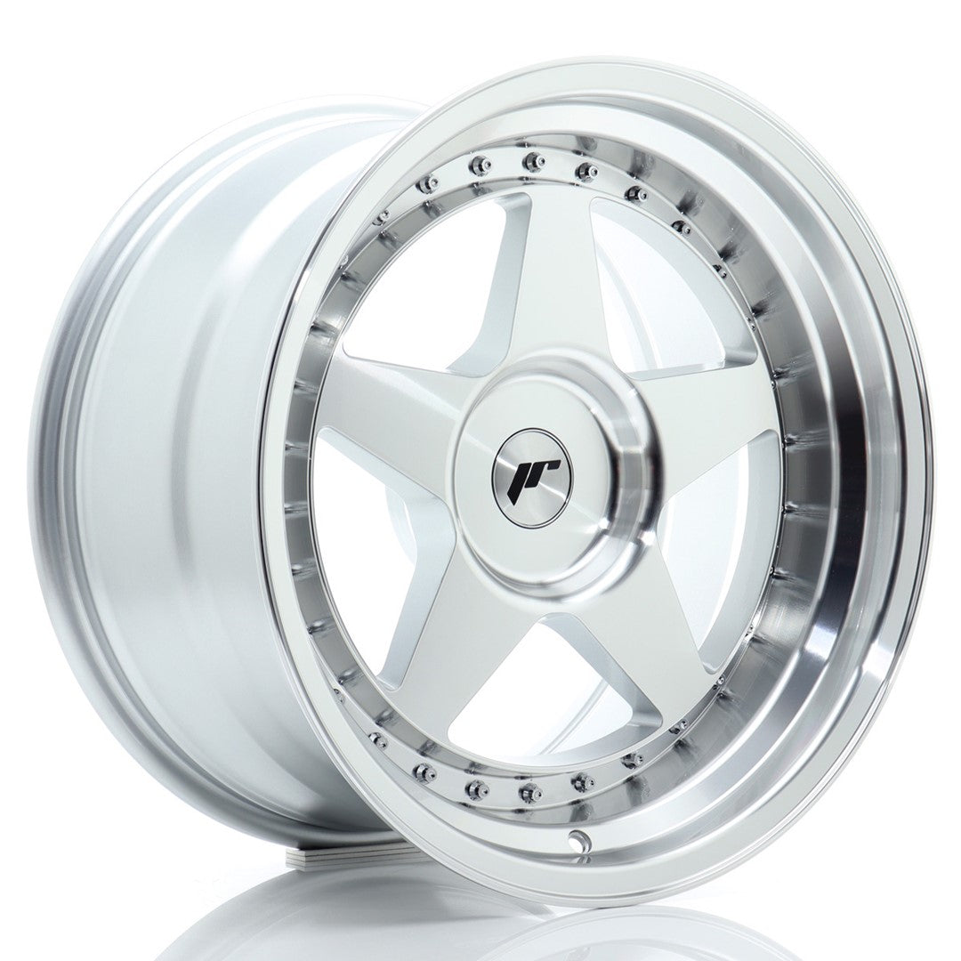Japan Racing JR-6 18x10" (4 & 5 trous - sur mesure) ET0-25, Gris Argenté Poli
