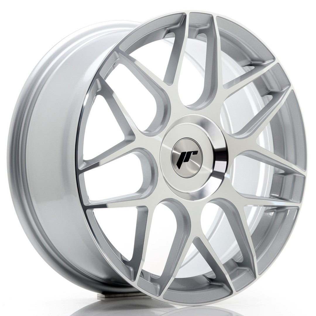 Japan Racing JR-18 18x7.5" (4 & 5 trous - sur mesure) ET20-40, Gris Argenté Poli