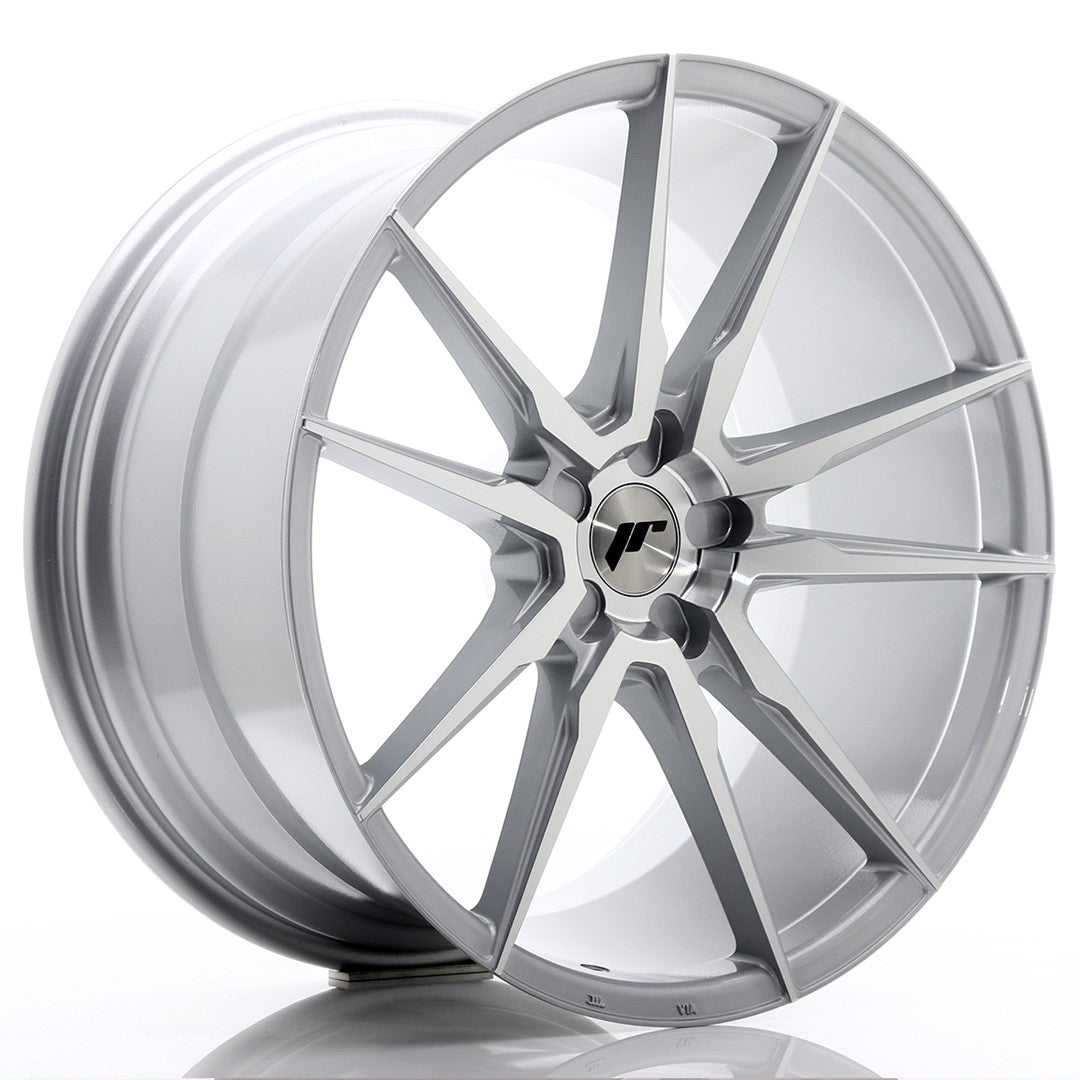 Japan Racing JR-21 21x11" (5 trous - sur mesure) ET15-55, Gris Argenté / Poli