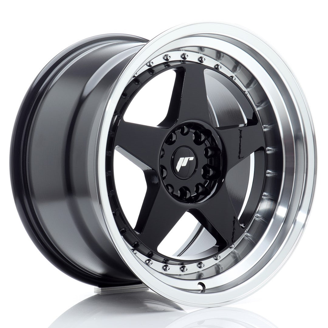 Japan Racing JR-6 18x10.5" 5x114.3/120 ET25, Noir Brillant, Rebord Poli