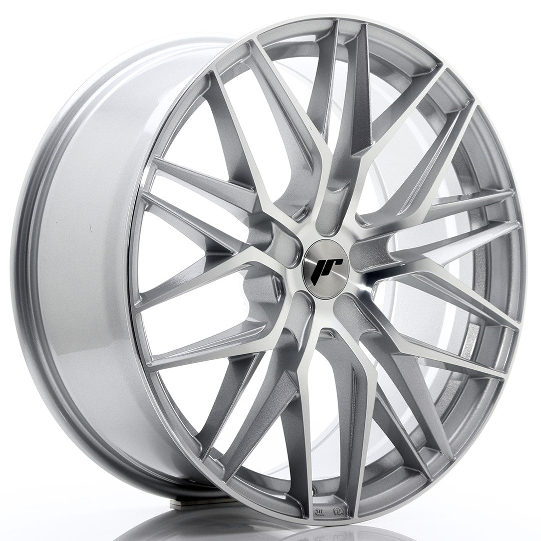 Japan Racing JR-28 Extreme Concave 21x9" (5 trous - sur mesure) ET15-45, Gris Argenté / Poli