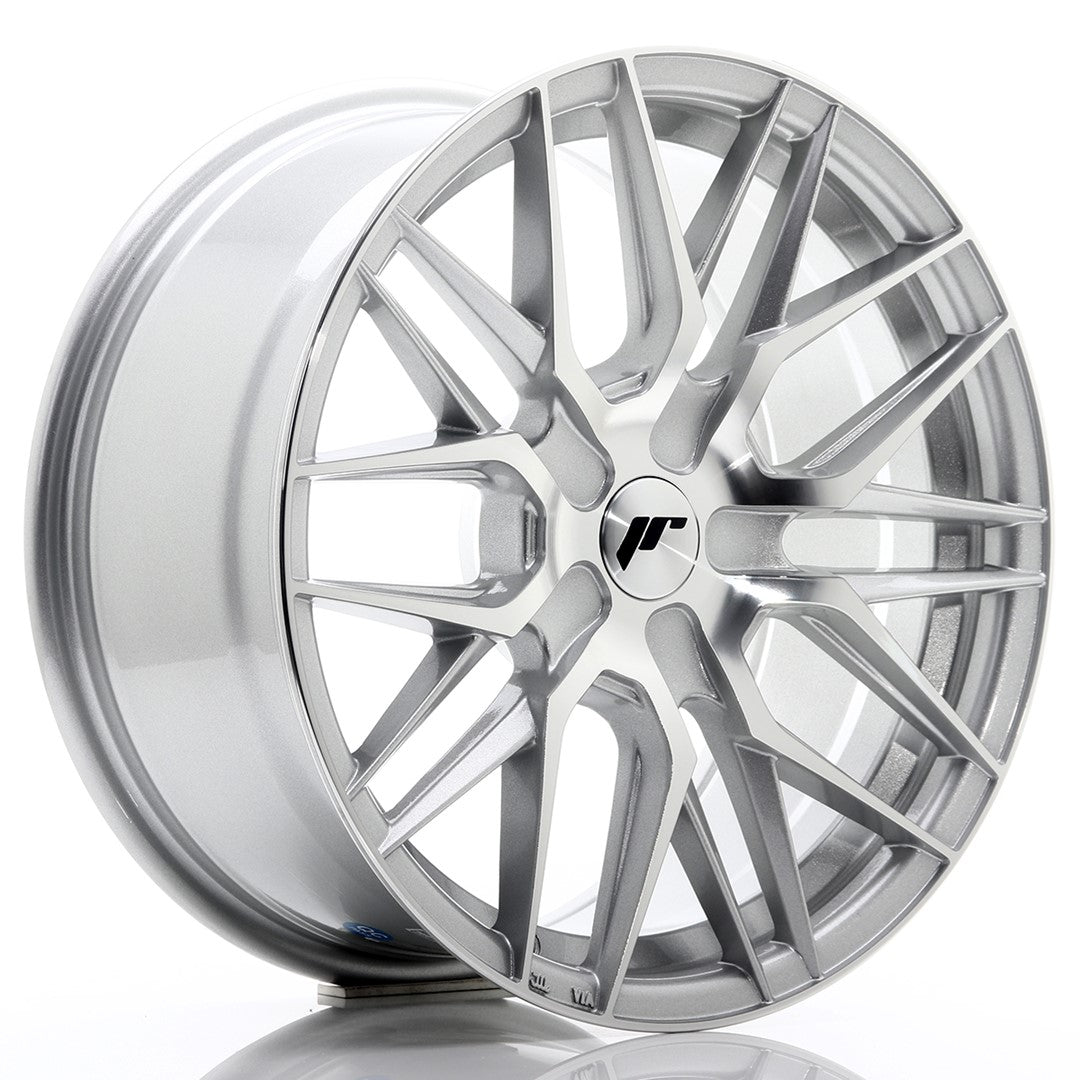 Japan Racing JR-28 17x8" (4 & 5 trous - sur mesure) ET25-40, Gris Argenté / Poli