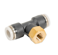 T-Fitting - 3/8" Push-in | 1/8" NPT female thread |3/8" Push-in