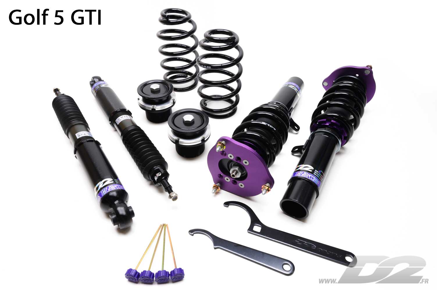 Combinés Filetés D2 Street pour Volkswagen Golf 5, dont GTI & R32 (2003-2008)