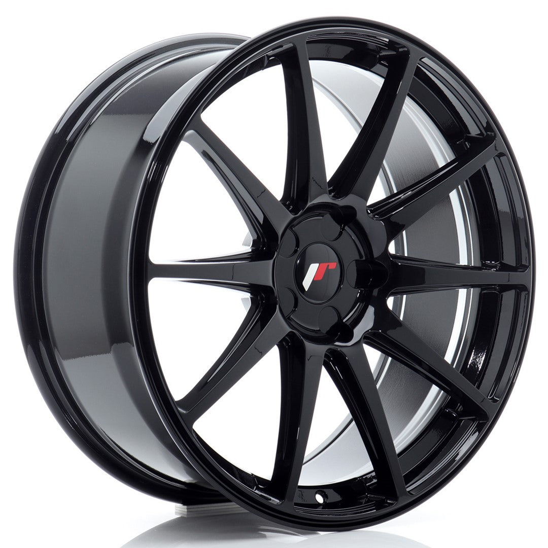 Japan Racing JR-11 20x8.5" (5 trous - sur mesure) ET20-35, Noir Brillant