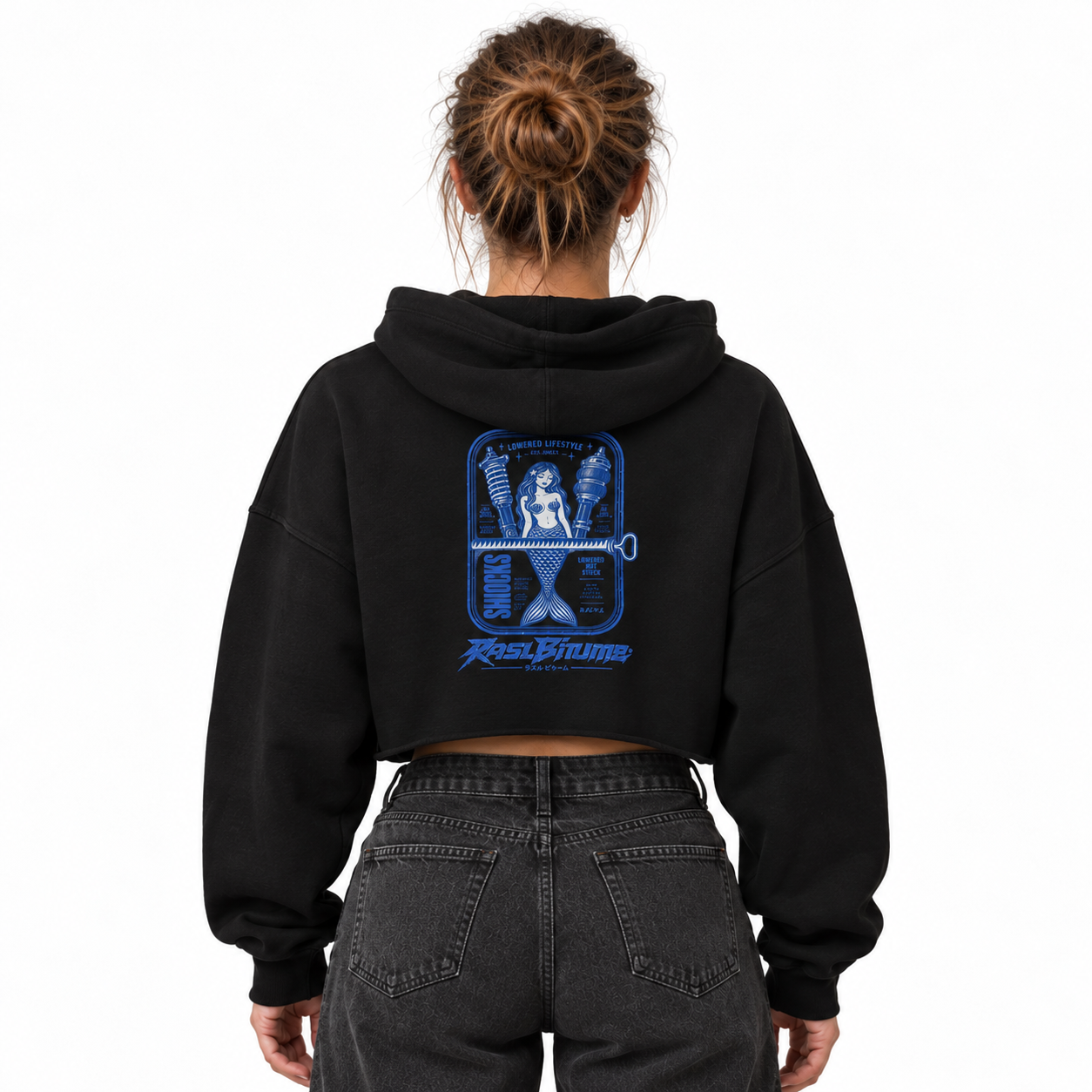 Sweat crop top femme Sardine Club Rasl’Bitume