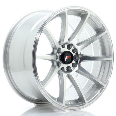 Japan Racing JR-11 18x7.5" (4 & 5 trous - sur mesure) ET35-40, Gris Argenté Poli