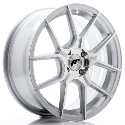Japan Racing JR-30 Extreme Concave 19x11" (5 trous - sur mesure) ET15-40, Gris Argenté / Poli
