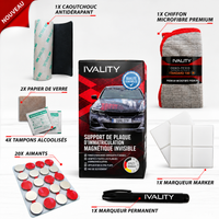 Soporte magnético para placa de matrícula IVALITY – Kit completo imanes para placa magnética – vista 2