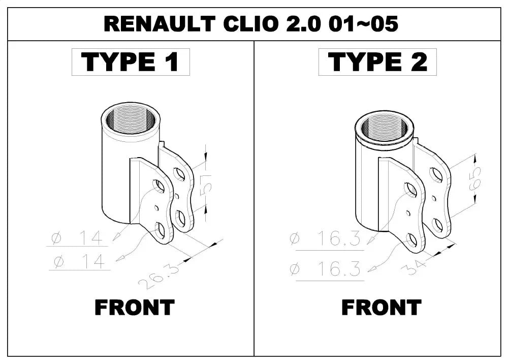 Amortiguadores Ajustables D2 Street - Renault Clio 2, excepto RS (1999-2005)