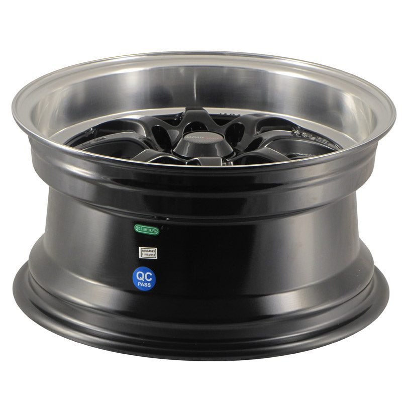 Japan Racing TF-2 15x7.5" 4x100/114.3 ET10, Noir Brillant