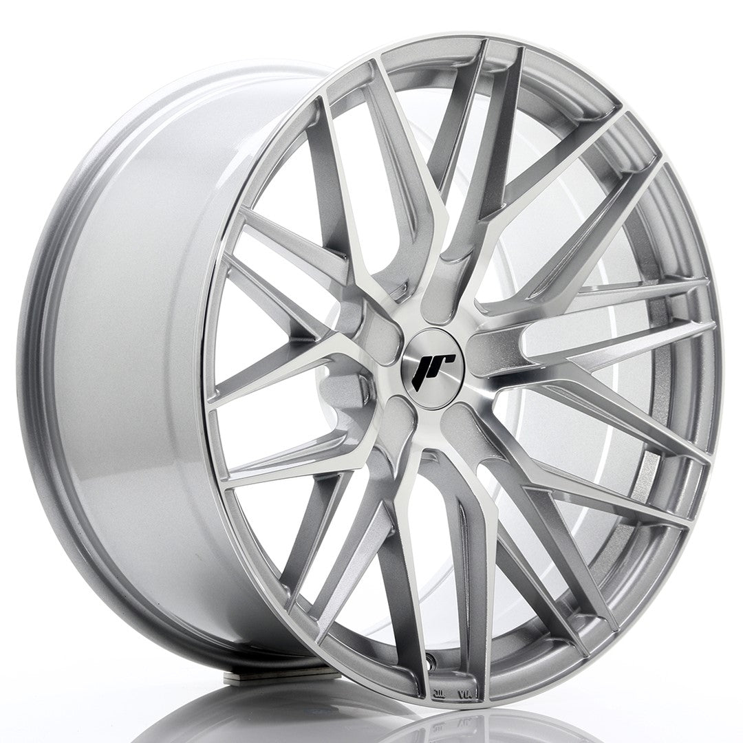 Japan Racing JR-28 Extreme Concave 20x10" (5 trous - sur mesure) ET20-40, Gris Argenté / Poli