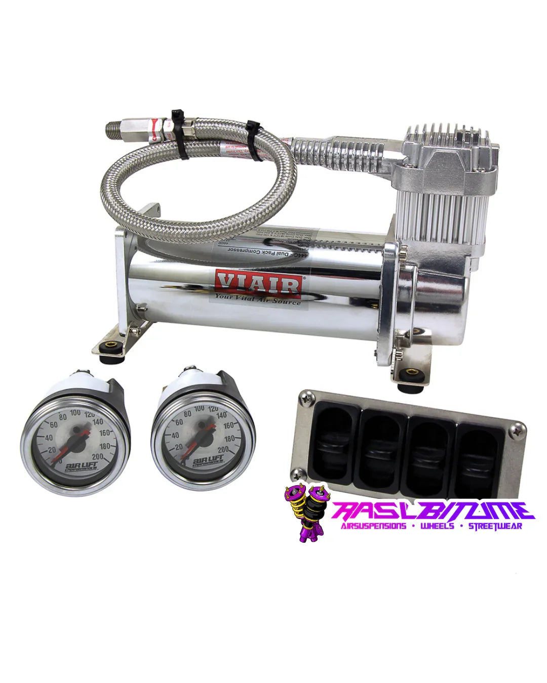 Manuelle 4-Wege Air Ride Steuerung – Inspiriert von Air Lift 27666 | VIAIR 444C Kompressor + 4 Gal Tank