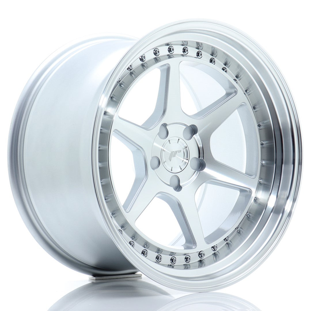 Japan Racing JR-43 18x10.5" (5 trous - sur mesure) ET15-22, Gris Argenté / Poli