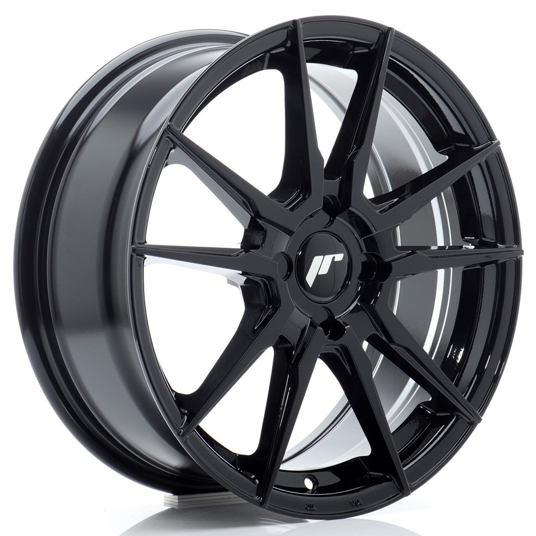 Japan Racing JR-21 17x7" (4 trous - sur mesure) ET20-40, Noir Brillant