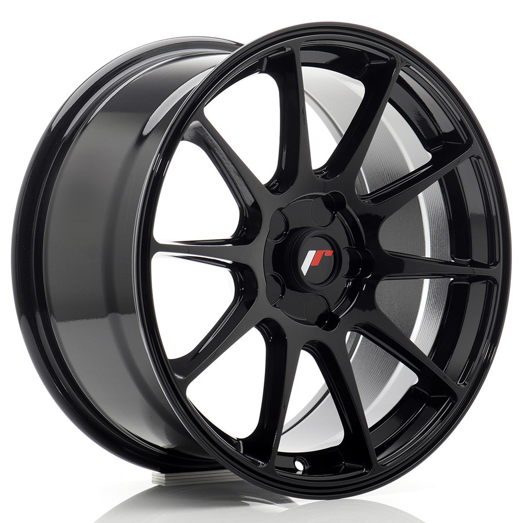 Japan Racing JR-11 17x8" (5 trous - sur mesure) ET20-35, Noir Brillant