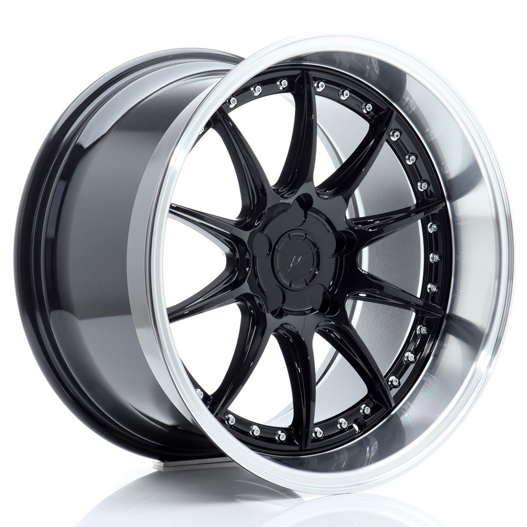 Japan Racing JR-41 18x10.5" (5 trous - sur mesure) ET15-25, Noir / Brillant
