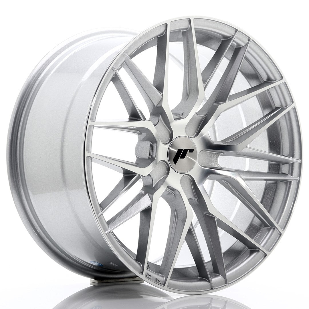 Japan Racing JR-28 Extreme Concave 18x9.5" (5 trous - sur mesure) ET20-40, Gris Argenté / Poli