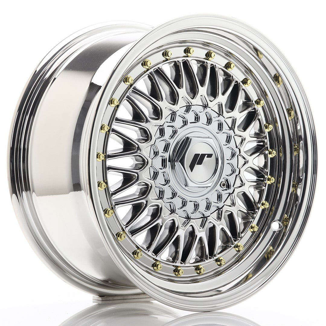 Japan Racing JR-9 16x7.5" (4 & 5 trous - sur mesure) ET25, Chrome / Titane