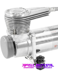 Compresseur à Piston STREETEC comp1 EVO Chromé – 12V, 200 PSI, avec Kit Anti-Vibration Rasl'Bitume