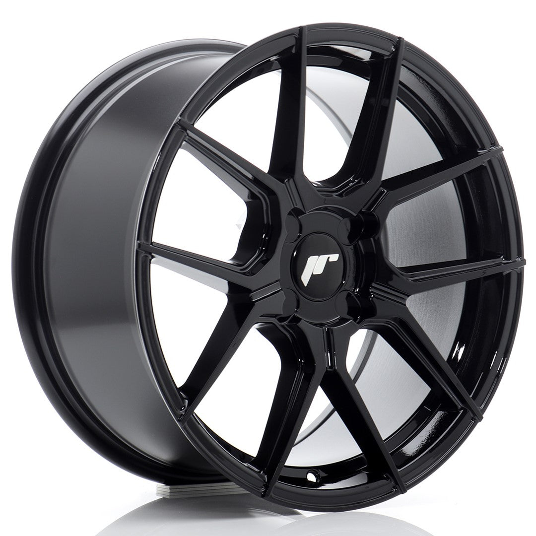 Japan Racing JR-30 17x8" (4 trous - sur mesure) ET20-40, Noir Brillant