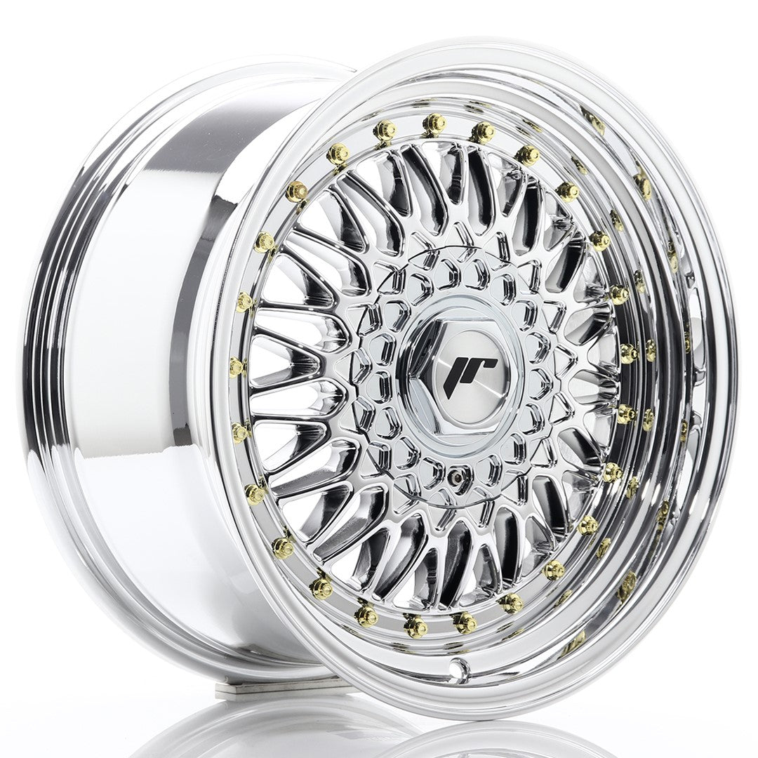 Japan Racing JR-9 16x8" (4 & 5 trous - sur mesure) ET25, Chrome / Titane