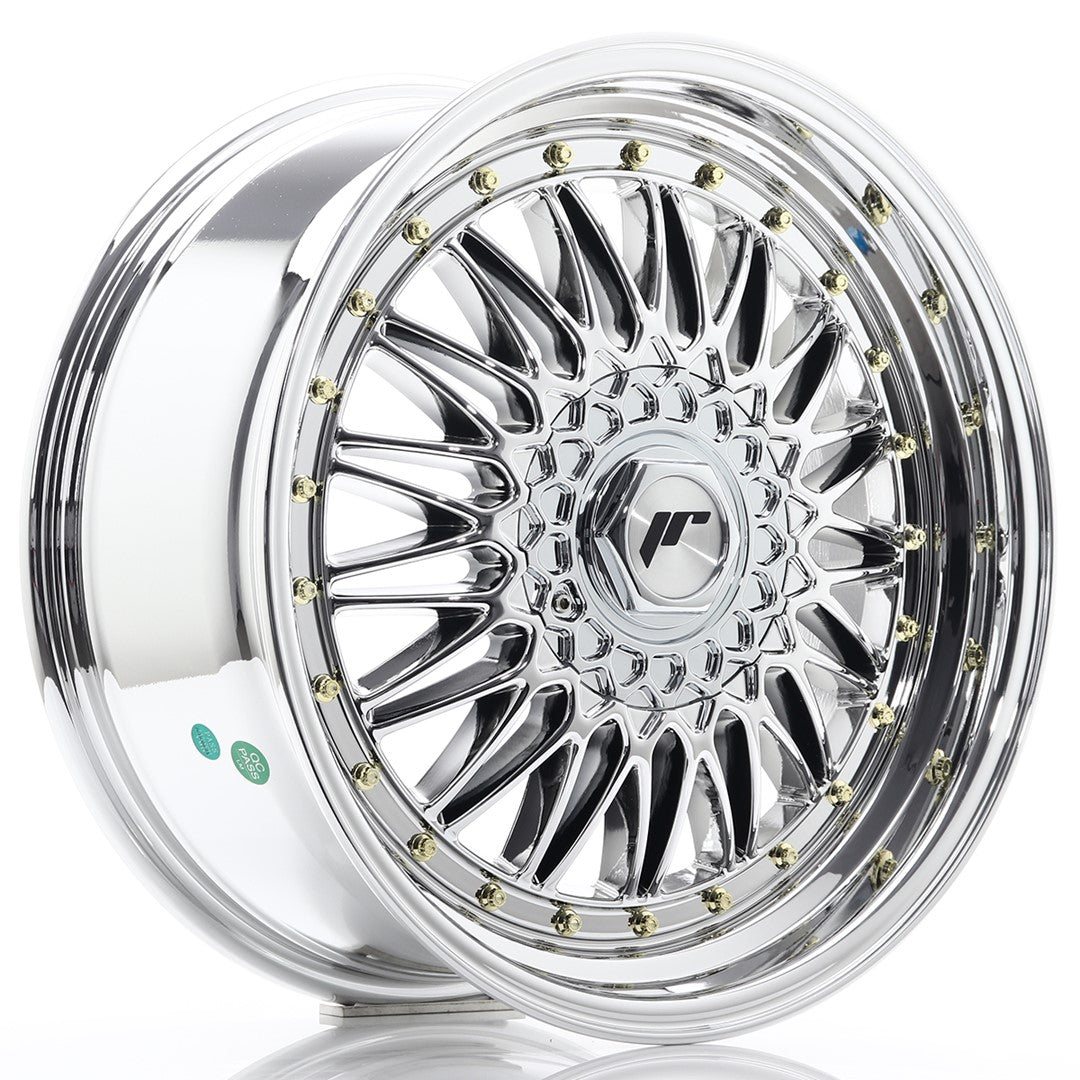 Japan Racing JR-9 18x8" (4 & 5 trous - sur mesure) ET35, Chrome / Titane