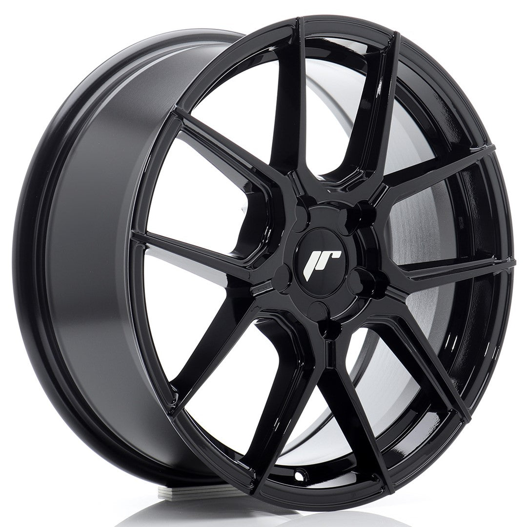 Japan Racing JR-30 17x7" (5 trous - sur mesure) ET20-40, Noir Brillant
