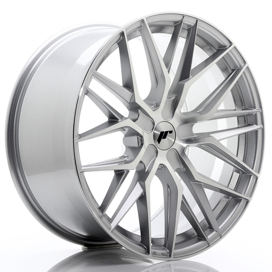 Japan Racing JR-28 Extreme Concave 21x10.5" (5 trous - sur mesure) ET15-55, Gris Argenté / Poli