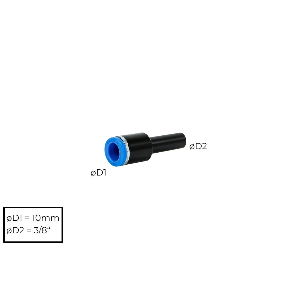 Reductor enchufable - 3/8" / 1/4" Push in (Como AirLift 21034)