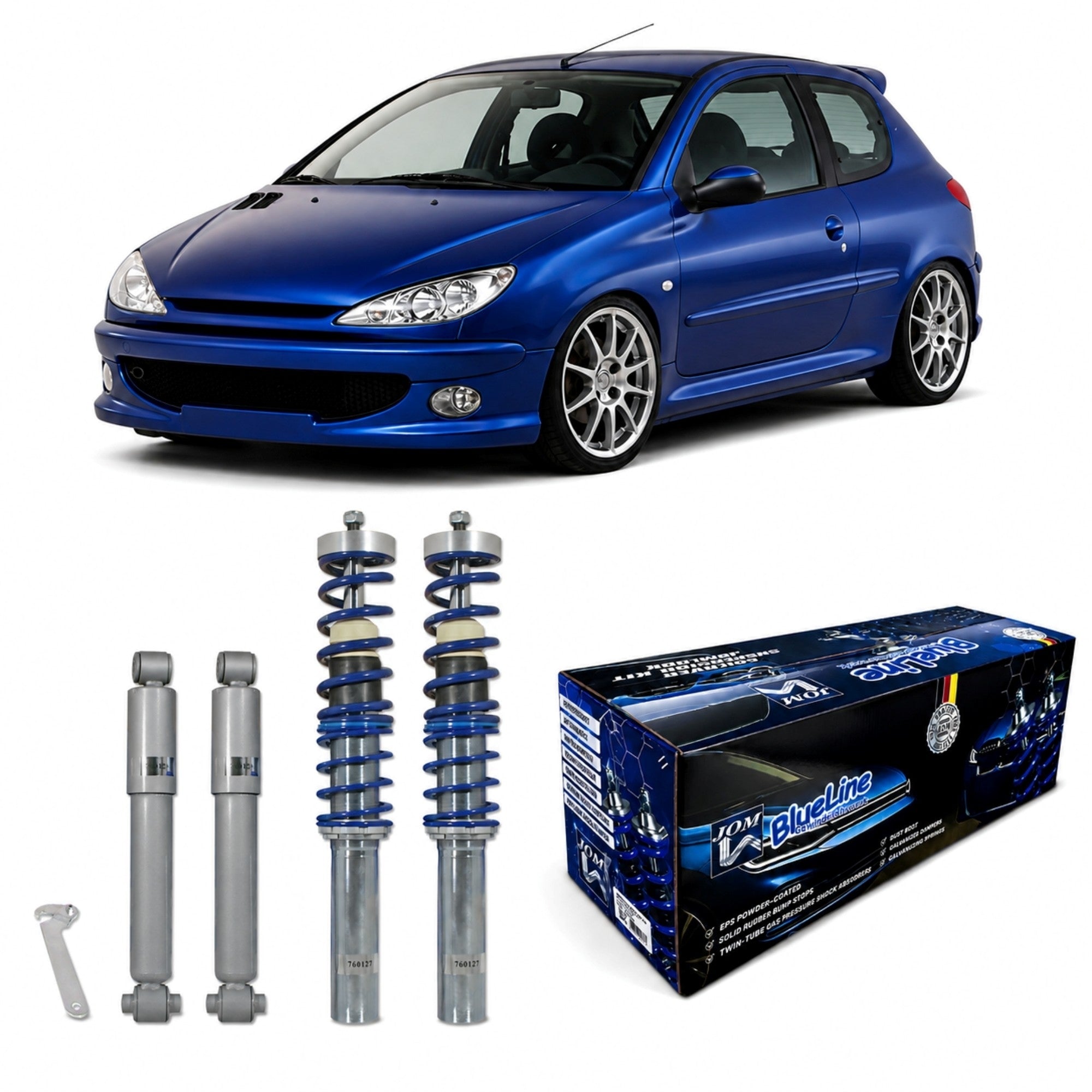 Kit Combiné Fileté BlueLine – Peugeot 206 (1998-2012) + TÜV