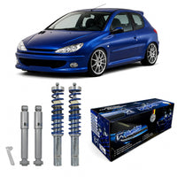 BlueLine Gewindefahrwerk-Kit – Peugeot 206 (1998-2012) + TÜV