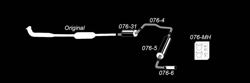 Ligne d'échappement sport 1 × 80 mm pour Volvo 240er avec Kat Typ P240/242 — TA Technix
