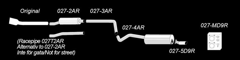 Ligne d'échappement inox 1 × 90 mm pour Audi A1 1.2TSI type 8X — TA Technix