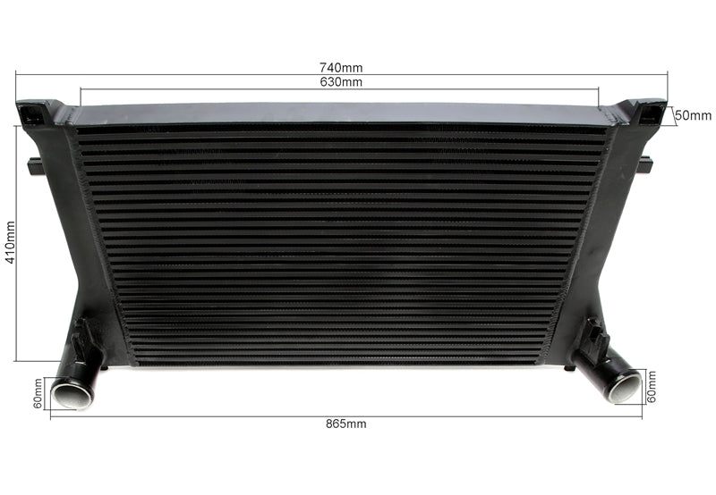 Échangeur air/air noir pour Audi A3 (8V), TT (8S) / Seat Leon (5F) / Skoda Octavia III (5E), Superb III (3T) / VW Golf VII (AU), Passat (B8) 1.8TFSI + 2.0TFSI moteurs — TA Technix