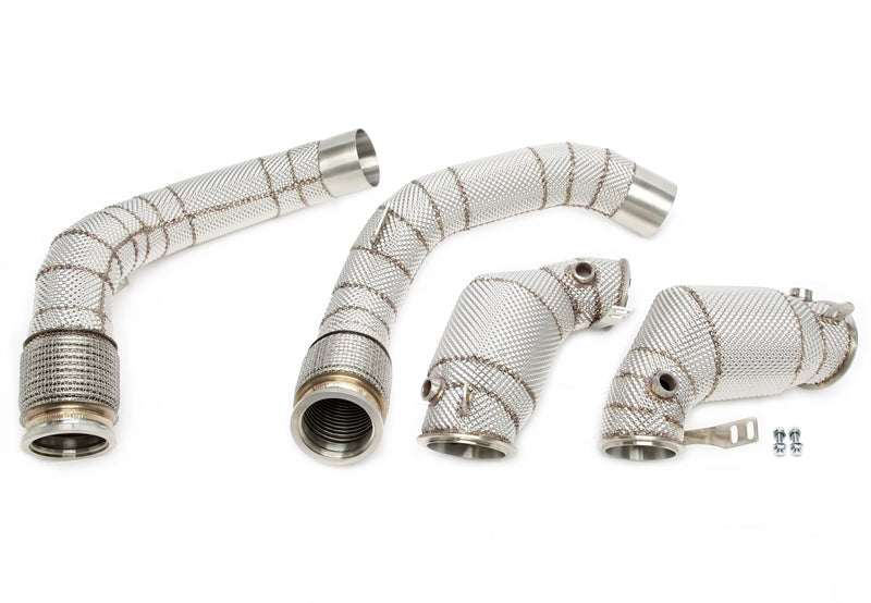 Downpipe avec Écran thermique et catalyseur pour BMW 5er Série M5 Typ F90, 8er Série M8 Typ F91/F92/F93 - code moteur S63M — TA Technix