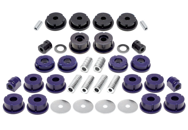 Kit silentblocs polyuréthane 38 pièces / train avant + train arrière / train avant avec Ø 24 mm barre stabilisatrice / train arrière avec Ø 20 mm barre stabilisatrice / pour BMW Série 3 E36 — TA Technix