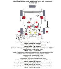 Kit silentblocs polyuréthane 24 pièces / VA + train arrière pour VW Corrado / Golf II / Jetta II / Seat Toledo I — TA Technix