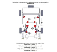 Kit silentblocs polyuréthane 10 pièces / train avant avec barre stabilisatrice 16 mm /pour Seat Ibiza, Cordoba (6L)/ Skoda Fabia, Roomster (6Y/5J)/ VW Fox (5Z)/ Polo (9N)/ Polo Stufenheck (9A) — TA Technix