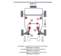 Kit silentblocs polyuréthane 10 pièces / train avant avec barre stabilisatrice 19 mm / pour Seat Ibiza, Cordoba (6L)/ Skoda Fabia, Roomster (6Y/5J)/ VW Fox (5Z)/ Polo (9N)/ Polo Stufenheck (9A) — TA Technix