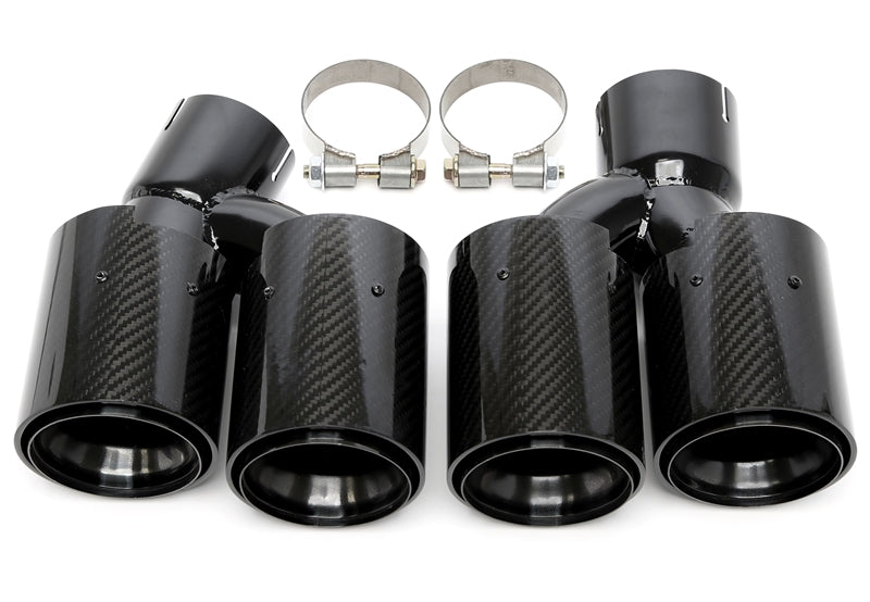 Enjoliveur d'embout à visser "double design" en noir/brillant pour BMW 5er Série (G30, G31) — TA Technix