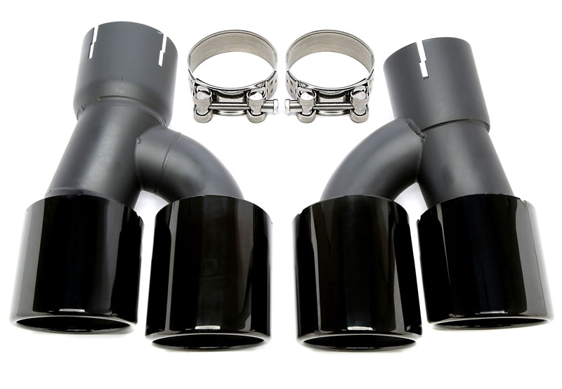 Enjoliveur d'embout à visser "double design" ovale en noir/brillant pour BMW 5er Série (G30, G31) — TA Technix