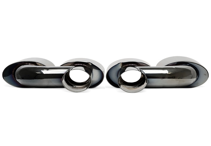 Universelles inox Embout d'échappement zum à souder "H-Rohr double design" en noir/brillant pour Mercedes Benz — TA Technix