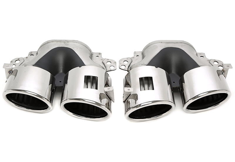 Enjoliveur d'embout à visser "double design" en chromé/brillant pour Mercedes Benz A-Klasse (W177) / CLA-Klasse (W118) A45/CLA45 — TA Technix
