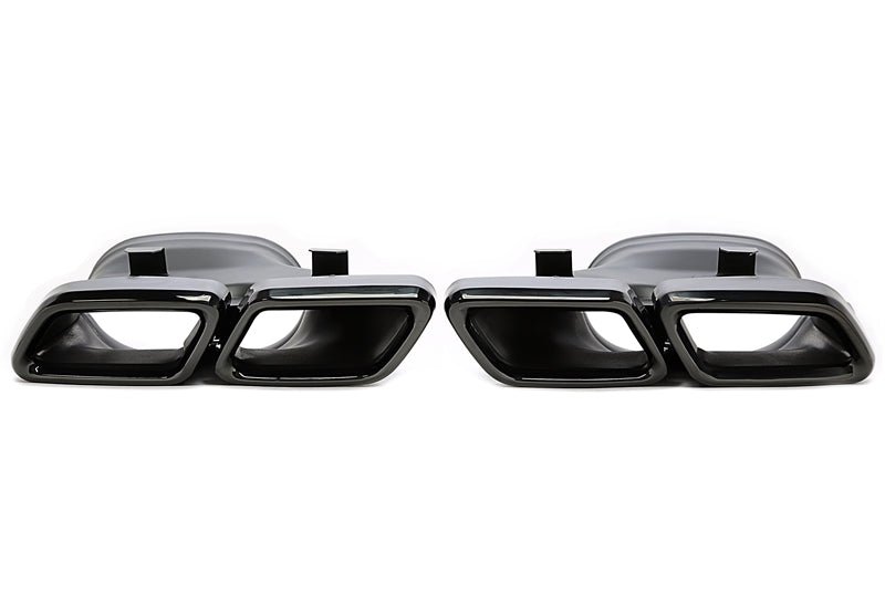 Enjoliveur d'embout à visser "double design" en noir/brillant pour Mercedes Benz C-Klasse (W205) / GLC-Klasse (X/C253) — TA Technix