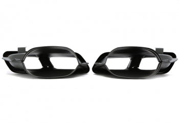 Screw-on exhaust tip cover "double design" in black/glossy for Mercedes Benz C-Class (W205) / GLC-Class (X/C253) — TA Technix
