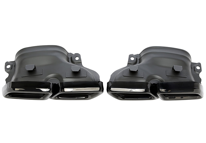 Enjoliveur d'embout à visser "double design" en noir/brillant pour Mercedes Benz C-Klasse (W205) / GLC-Klasse (X/C253) — TA Technix