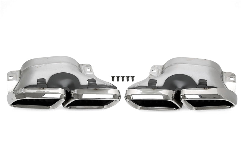Enjoliveur d'embout à visser "double design C63" en chromé/brillant pour Mercedes Benz C-Klasse (W205) — TA Technix