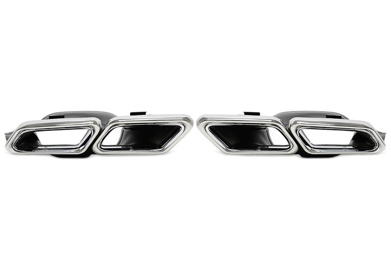Enjoliveur d'embout à visser "double design-2" en chromé/brillant pour Mercedes Benz E-Klasse (W212) / S-Klasse (W222) — TA Technix
