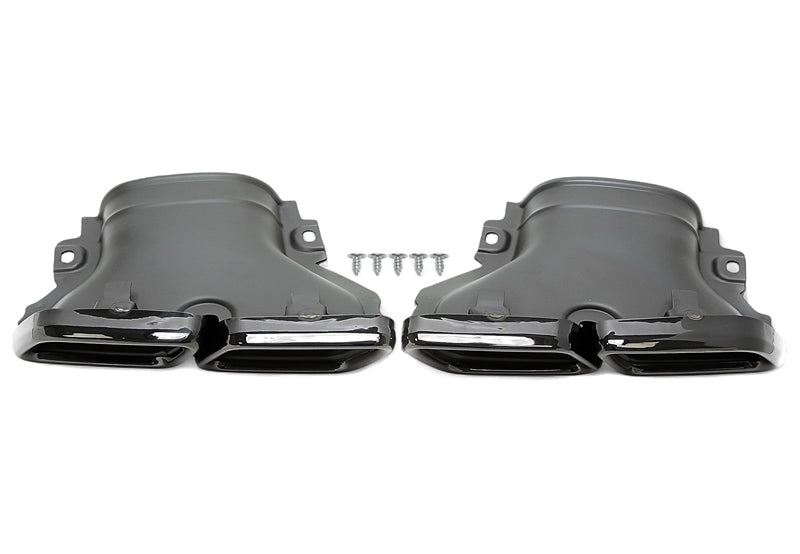 Enjoliveur d'embout à visser "double design E63" en noir/brillant pour Mercedes Benz E-Klasse (W213), GLC-Klasse (X253, C253) — TA Technix